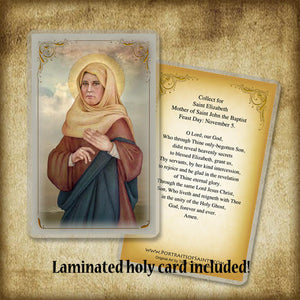 St. Elizabeth, Mother of John the Baptist, Plaque & Holy Card Gift Set