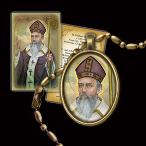 St. Finbarr of Cork Pendant & Holy Card Gift Set