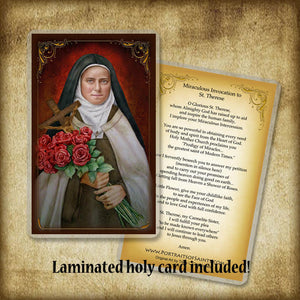 St. Therese of Lisieux (D) Plaque & Holy Card Gift Set