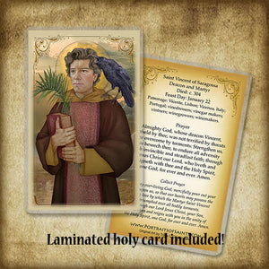 St. Vincent of Saragossa Plaque & Holy Card Gift Set