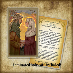 St. Aquila and St. Priscilla Plaque & Holy Card Gift Set