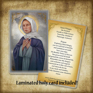 St. Pelagia the Penitent Plaque & Holy Card Gift Set