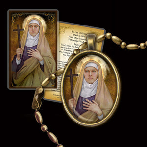 St. Lea of Rome Pendant & Holy Card Gift Set