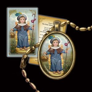 The Holy Child of Atocha (Santo Niño de Atocha) Pendant & Holy Card Gift Set