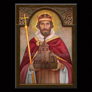 St. Ethelbert of Kent Plaque & Holy Card Gift Set