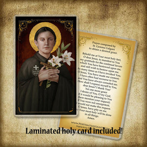 St. Gemma Galgani (B) Pendant & Holy Card Gift Set