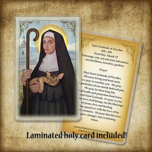 St. Gertrude of Nivelles Pendant & Holy Card Gift Set