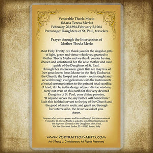 Mother Thecla Merlo Holy Card