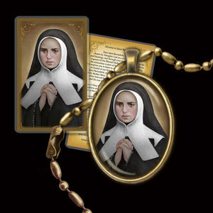 St. Bernadette (B) Pendant & Holy Card Gift Set