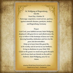 St. Wolfgang of Regensburg Holy Card