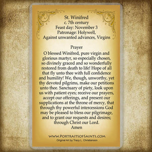 St. Winifred Holy Card