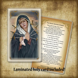 Seven Sorrows of Our Lady Pendant & Holy Card Gift Set