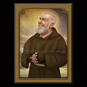 St. Padre Pio (C) Plaque & Holy Card Gift Set