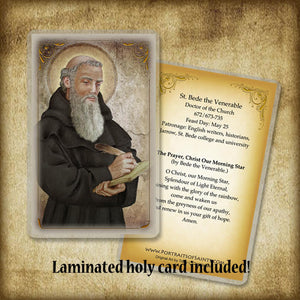 St. Bede the Venerable Plaque & Holy Card Gift Set