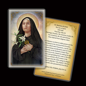 St. Mariana de Jesus de Paredes Holy Card