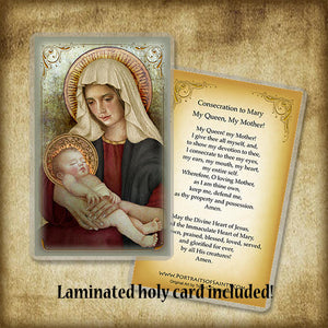 Madonna & Child (B) Plaque & Holy Card Gift Set