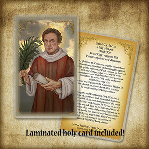 St. Cyriacus Pendant & Holy Card Gift Set