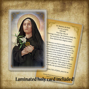 St. Mariana de Jesus de Paredes Plaque & Holy Card Gift Set